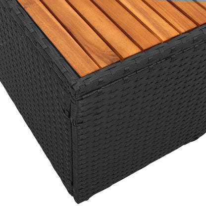 2-Zits Tuinbank Met Kussens Poly Rattan Zwart en crème zonder opbergruimte
