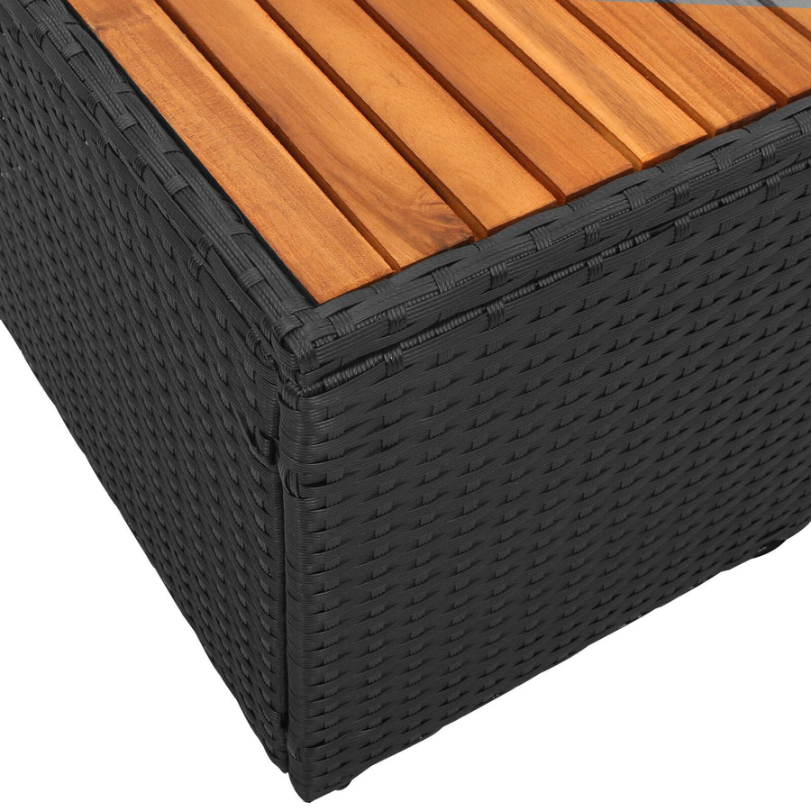 2-Zits Tuinbank Met Kussens Poly Rattan Zwart en crème zonder opbergruimte