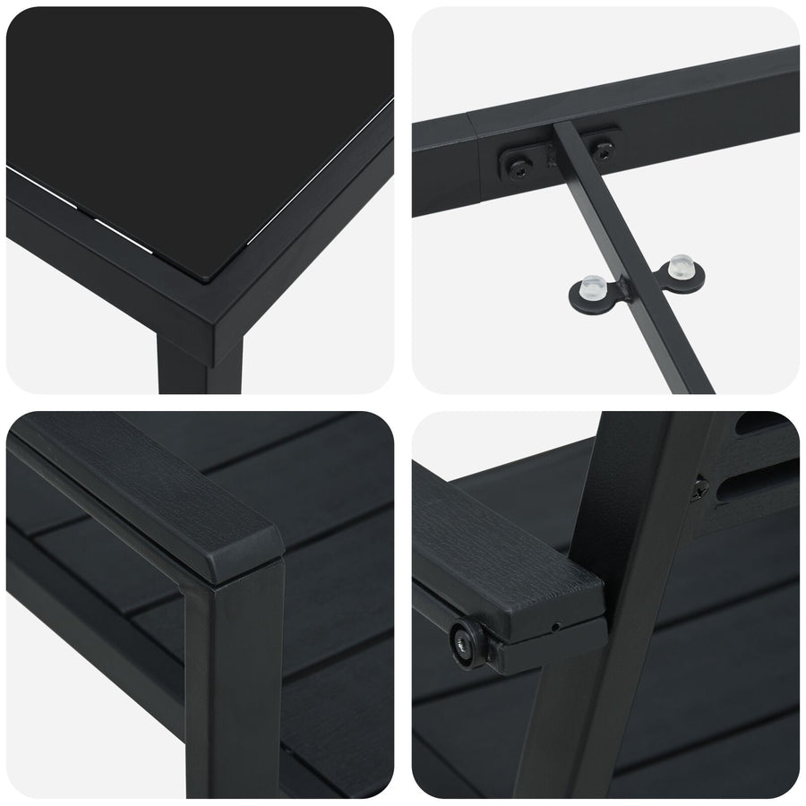 5 Delige Tuin Eetset Zwart Hdpe