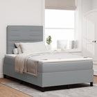 Box spring bed with mattress Light grey 120 x 200 cm Fabric