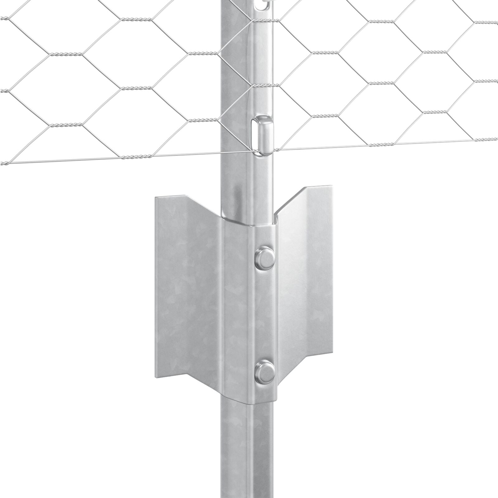 Hekposten 11 Stuks U-Kanaal 40 Cm Gegalvaniseerd Staal,  Zeshoekig Hek 0.4X50 M Gegalvaniseerd Staal