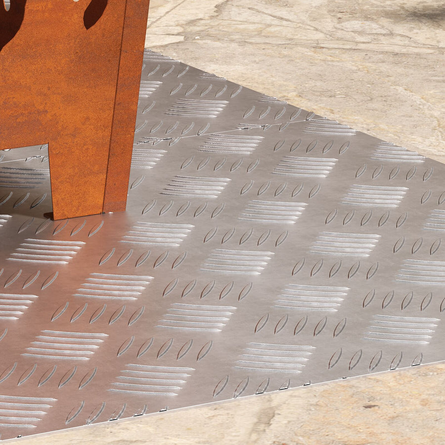 Aluminium Checker Plates 2 Stuks Anti-Slip 80X50 Cm 80 x 50 x 0.2 cm Rechthoekig