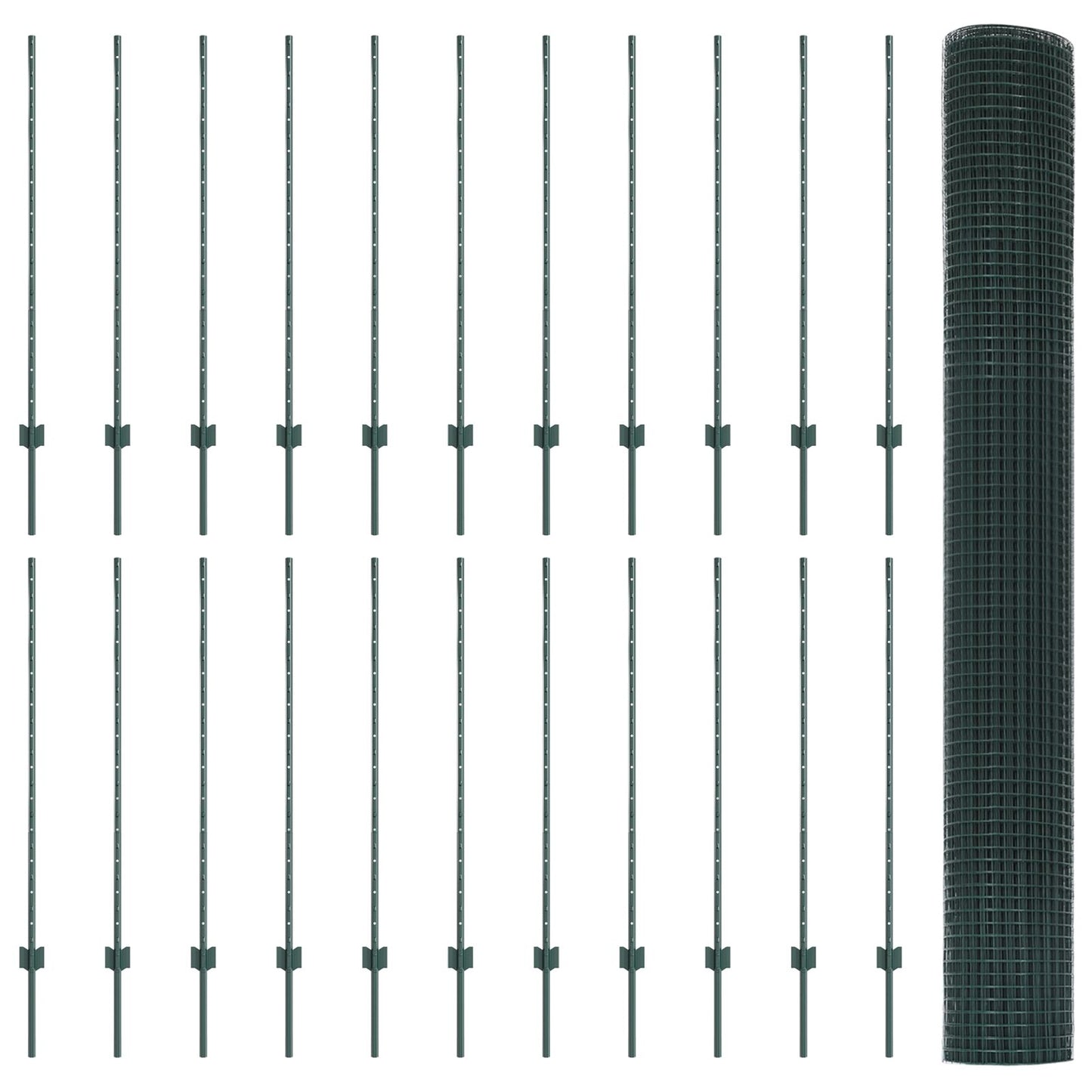 Gelaste Draadhek Met 22 U Palen Groen 1.2X50 M Staal