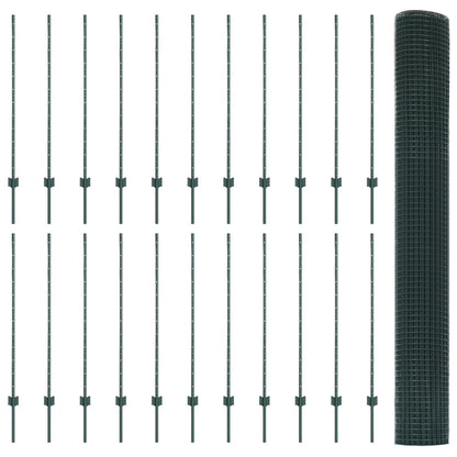 Gelaste Draadhek Met 22 U Palen Groen 1.2X50 M Staal