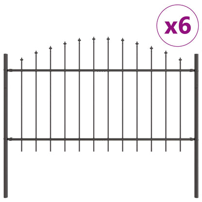 Tuinhek Met Hoektop 10,2X1 M Staal Grijs 10.2 m 75-100 cm