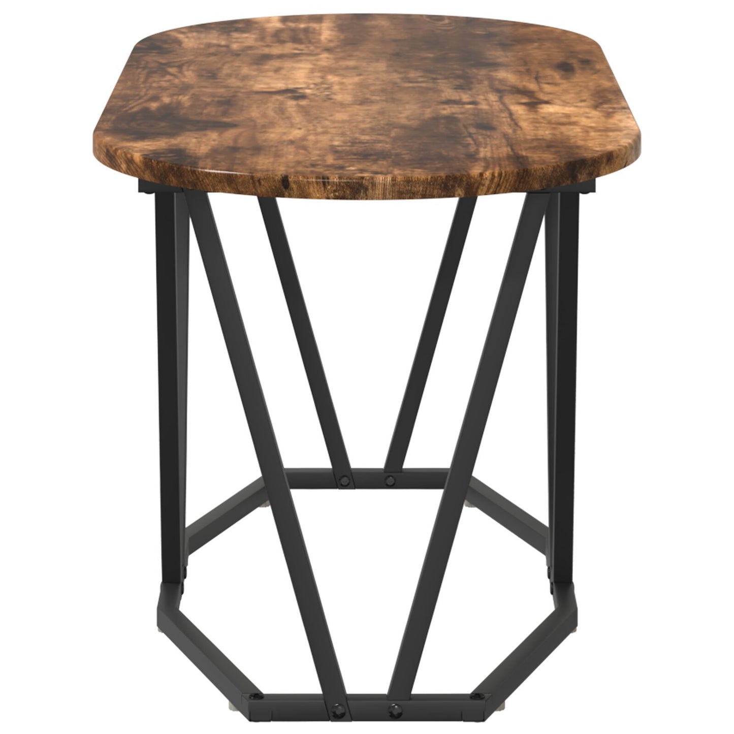 Salontafel 80X40X40,5 Cm Geengineerd Hout En Metaal Gerookt eiken