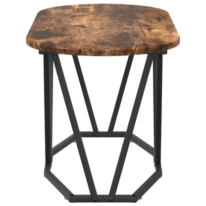 Salontafel 80X40X40,5 Cm Geengineerd Hout En Metaal Gerookt eiken