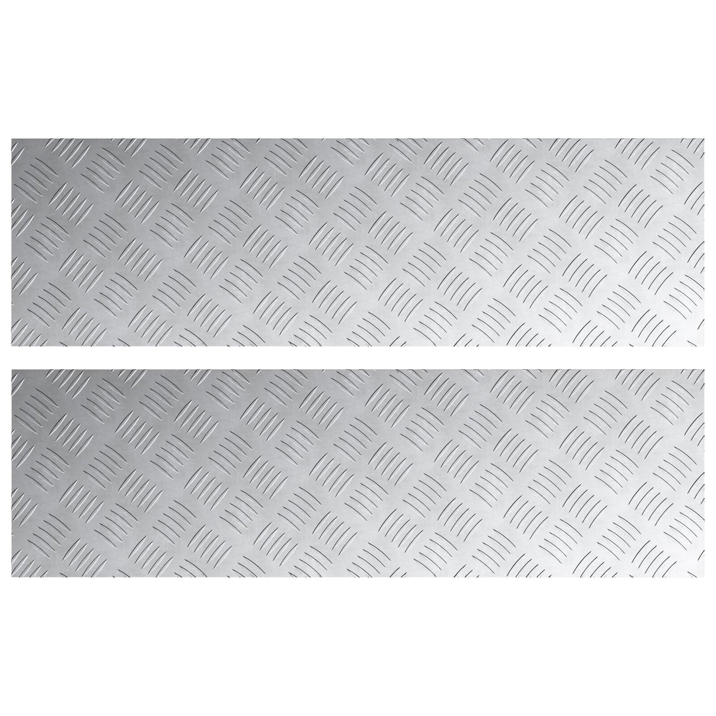 Aluminium Checker Platen 2 Stuks Antislip 100X30 Cm 100 x 30 x 0.4 cm Rechthoekig