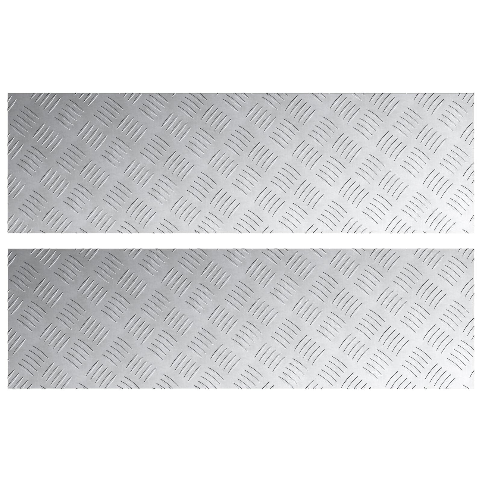 Aluminium Checker Platen 2 Stuks Antislip 100X30 Cm 100 x 30 x 0.4 cm Rechthoekig