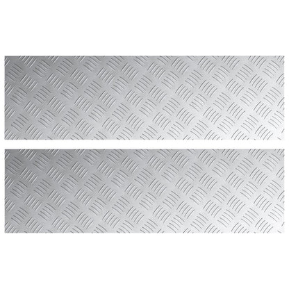 Aluminium Checker Platen 2 Stuks Antislip 100X30 Cm 100 x 30 x 0.4 cm Rechthoekig