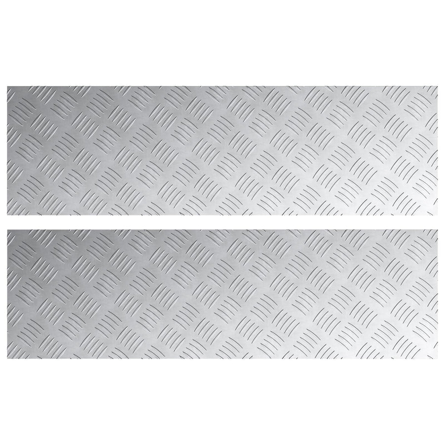Aluminium Checker Platen 2 Stuks Antislip 100X30 Cm 100 x 30 x 0.4 cm Rechthoekig