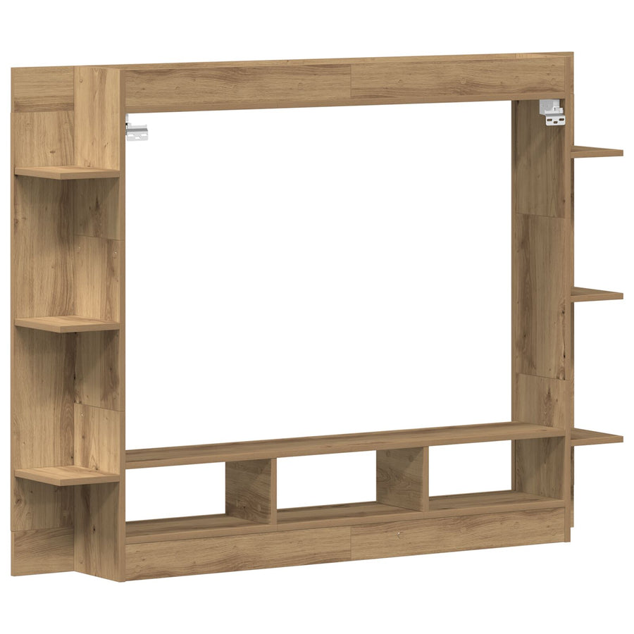 Tv-Kast Aan De Muur Artisan Eiken 152X22X113 Cm Ambachtelijk Eiken