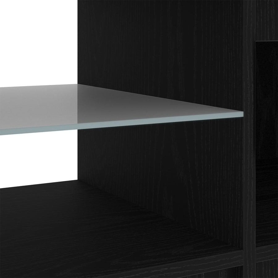 Tv-Meubel Met Led-Verlichting - Zwart Eiken - 140X40X35,5 Cm - Bewerkt Hout