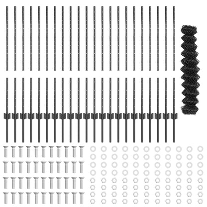 Tuinhek Set Set van 2 Grijs Gegalvaniseerd staal 25 x 1 m