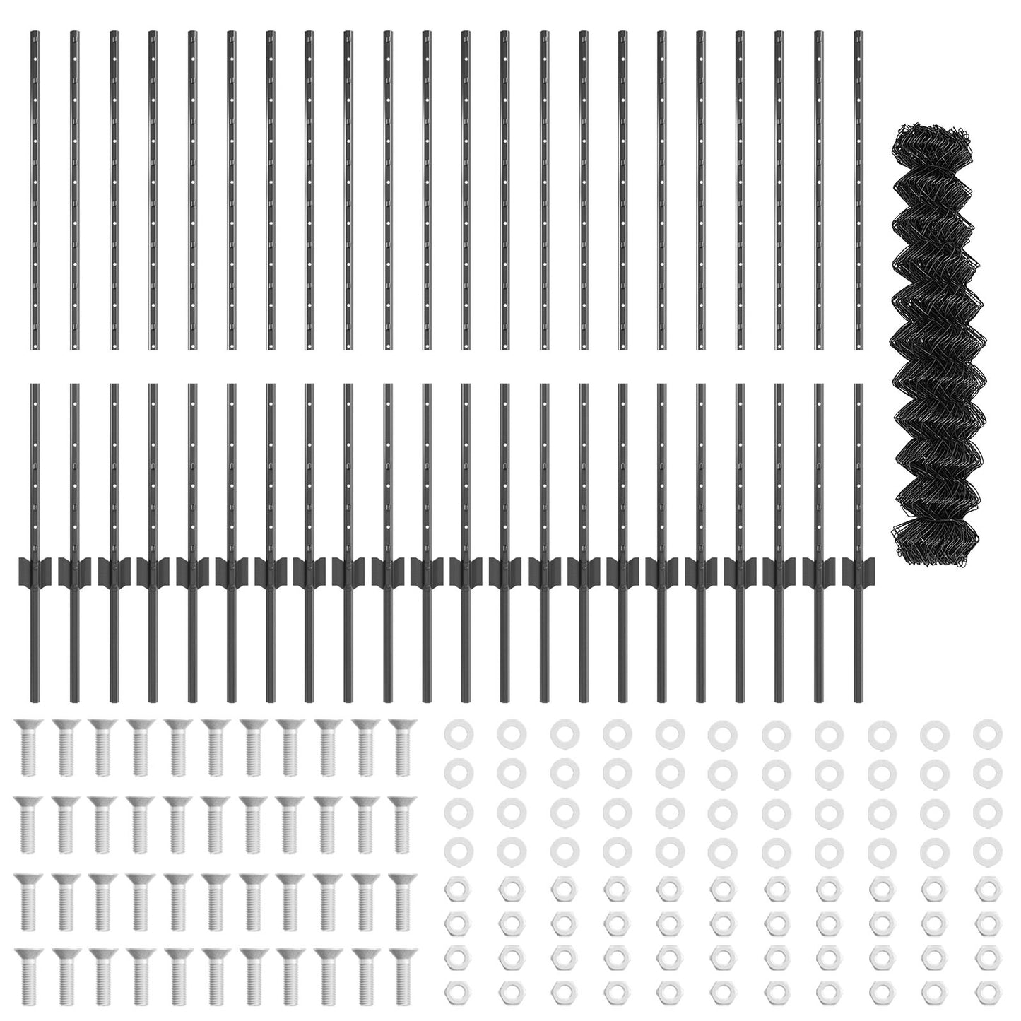 Tuinhek Set Set van 2 Grijs Gegalvaniseerd staal 25 x 1 m