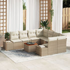 Tuinset polyrattan 8 personen beige