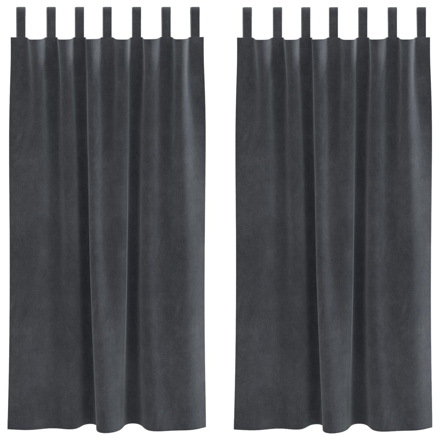 Verduisteringsgordijnen 2 Stuks Lichtgrijze Velvet Lichtgrijs 140 x 175 cm met hanglussen