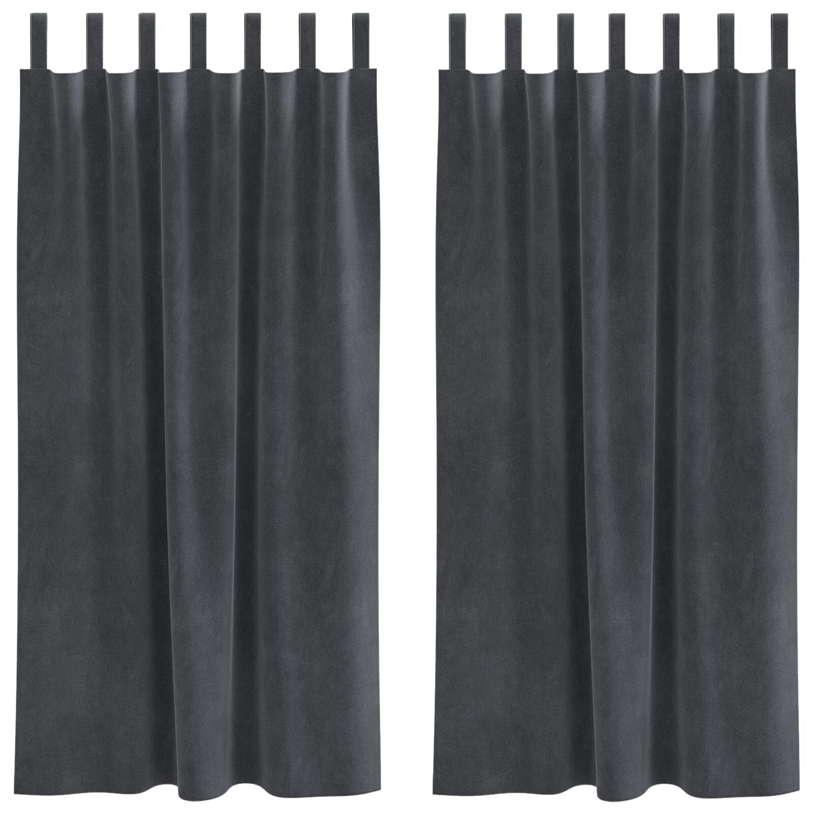 Verduisteringsgordijnen 2 Stuks Lichtgrijze Velvet Lichtgrijs 140 x 175 cm met hanglussen