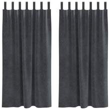 Verduisteringsgordijnen 2 Stuks Lichtgrijze Velvet Lichtgrijs 140 x 175 cm met hanglussen