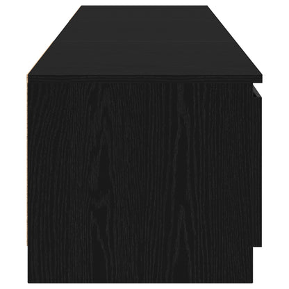 Tv-Meubel Met Led-Verlichting - Zwart Eiken - 140X40X35,5 Cm - Bewerkt Hout