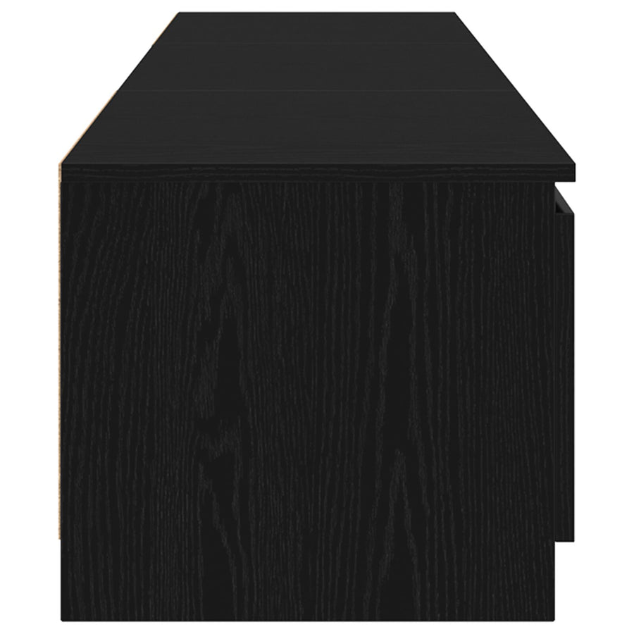 Tv-Meubel Met Led-Verlichting - Zwart Eiken - 140X40X35,5 Cm - Bewerkt Hout