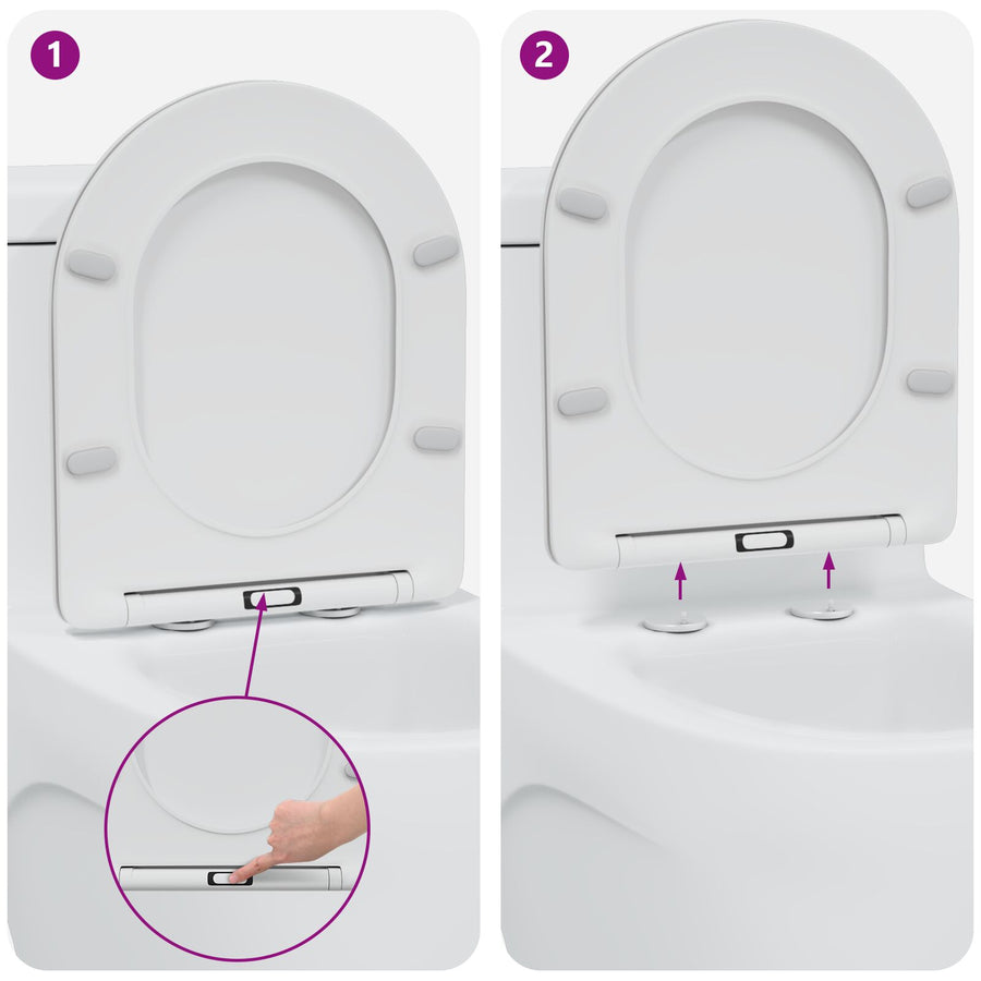 Snelle Ontgrendel Toiletbril Met Soft Close Duroplast Wit