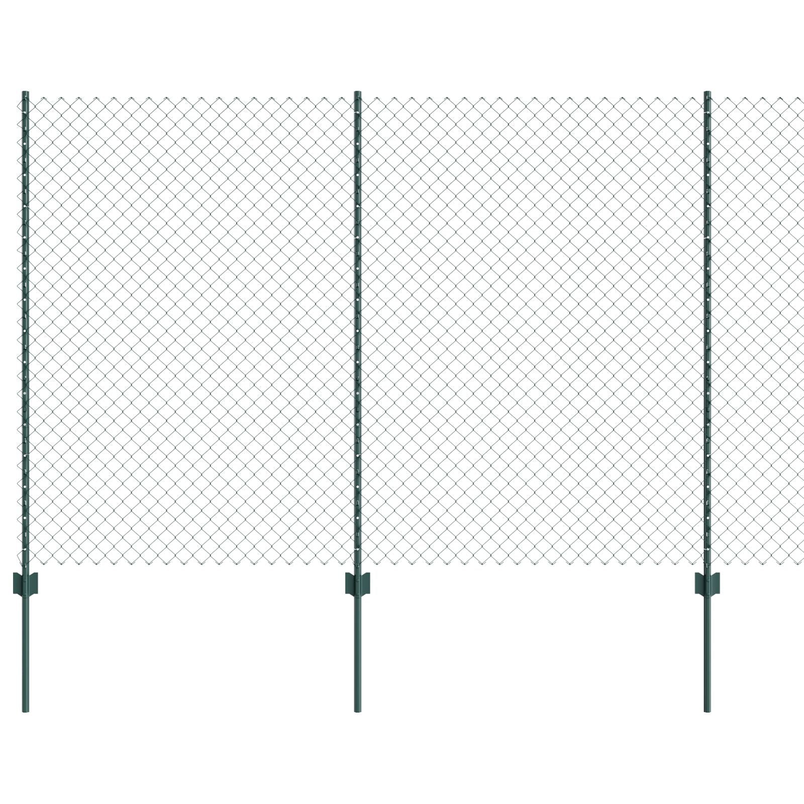 Kettinglinkhek Met 10 U-Palen Groen 1.6X10 M Staal