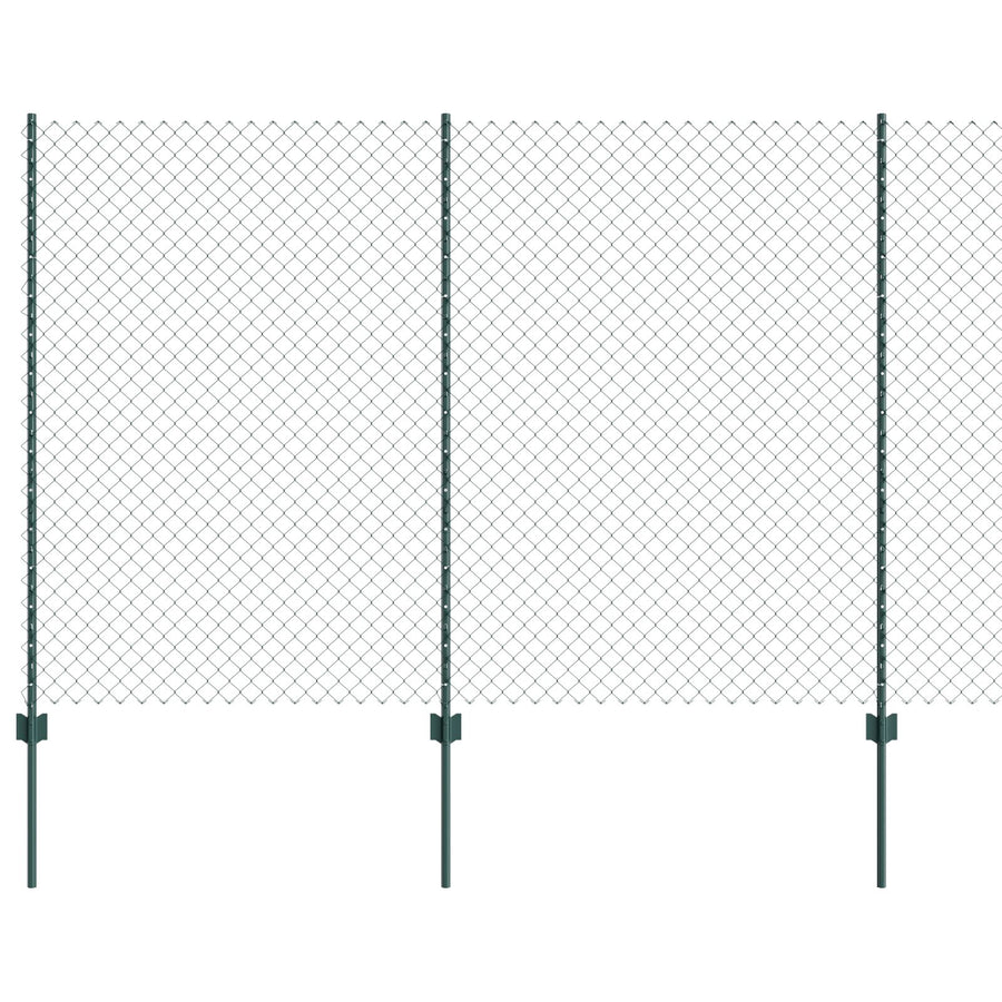 Kettinglinkhek Met 10 U-Palen Groen 1.6X10 M Staal