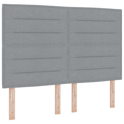 Bedframe In Lichtgrijs, 140X200 Cm, Stof Crème