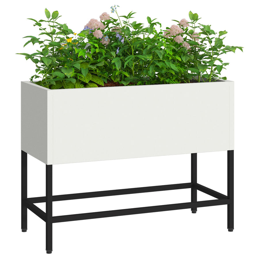 Verhogen Tuinbak Te Staal Wit 60 x 26 x 45 cm