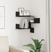 Wandplank hoek 40x40x49.5 cm zwart eiken