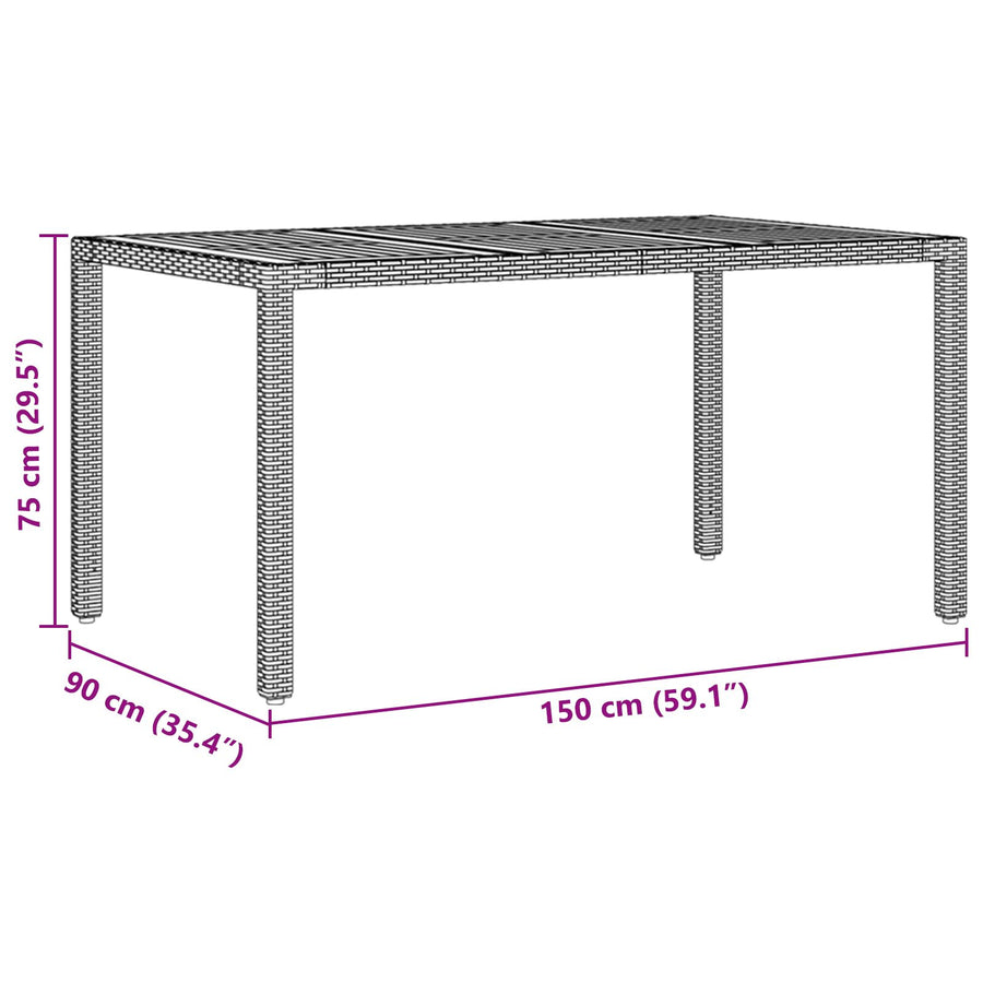7-Delige Tuin Eetset Met Kussens Zwart Poly Rattan