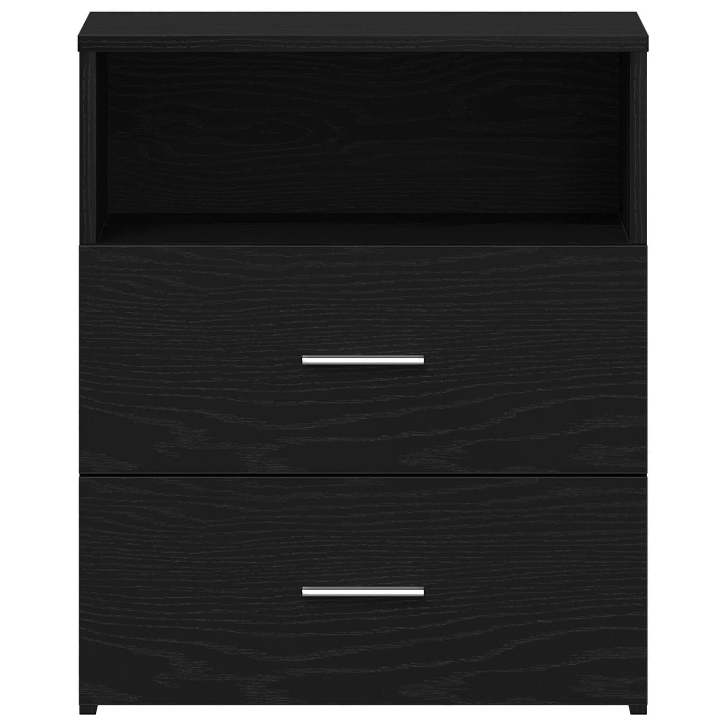 Nachtkastjes 2 Stuks Zwart Eiken 50X32X60Cm Bewerkt Hout