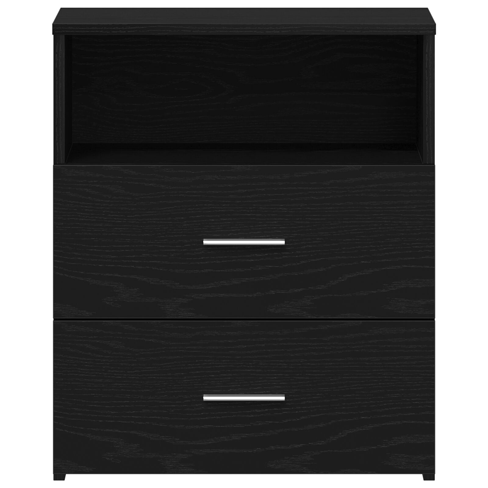 Nachtkastjes 2 Stuks Zwart Eiken 50X32X60Cm Bewerkt Hout