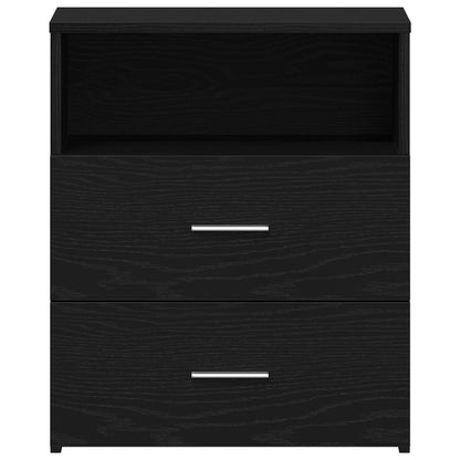 Nachtkastjes 2 Stuks Zwart Eiken 50X32X60Cm Bewerkt Hout