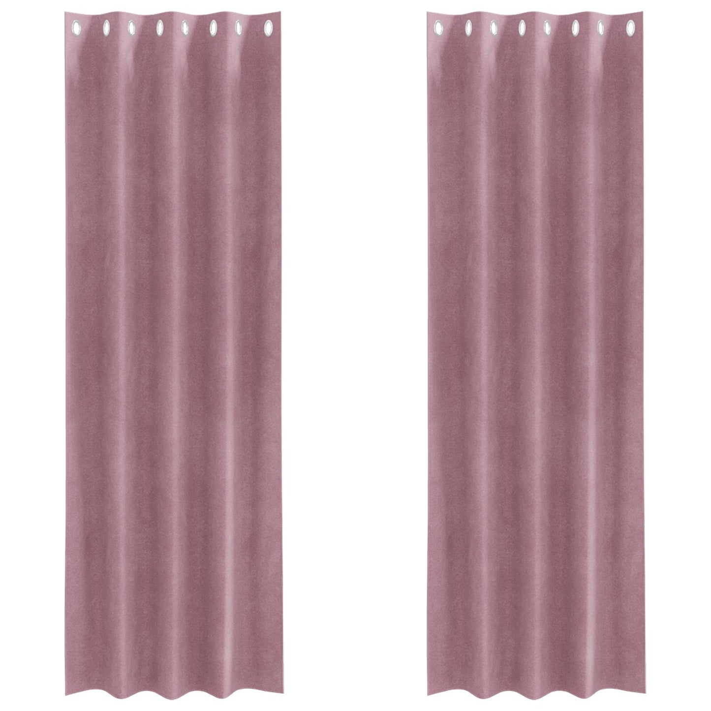 Blackout Gordijnen 2 Stuks Fluweel Donkerroze 140 x 260 cm met oogjes