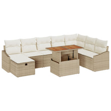 9 Delige Tuin Sofa Set Met Kussens Beige Poly Rattan Wit
