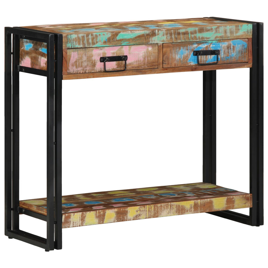 Console Tafel Meerkleurig En Metaal 90 cm Massief gerecycled hout