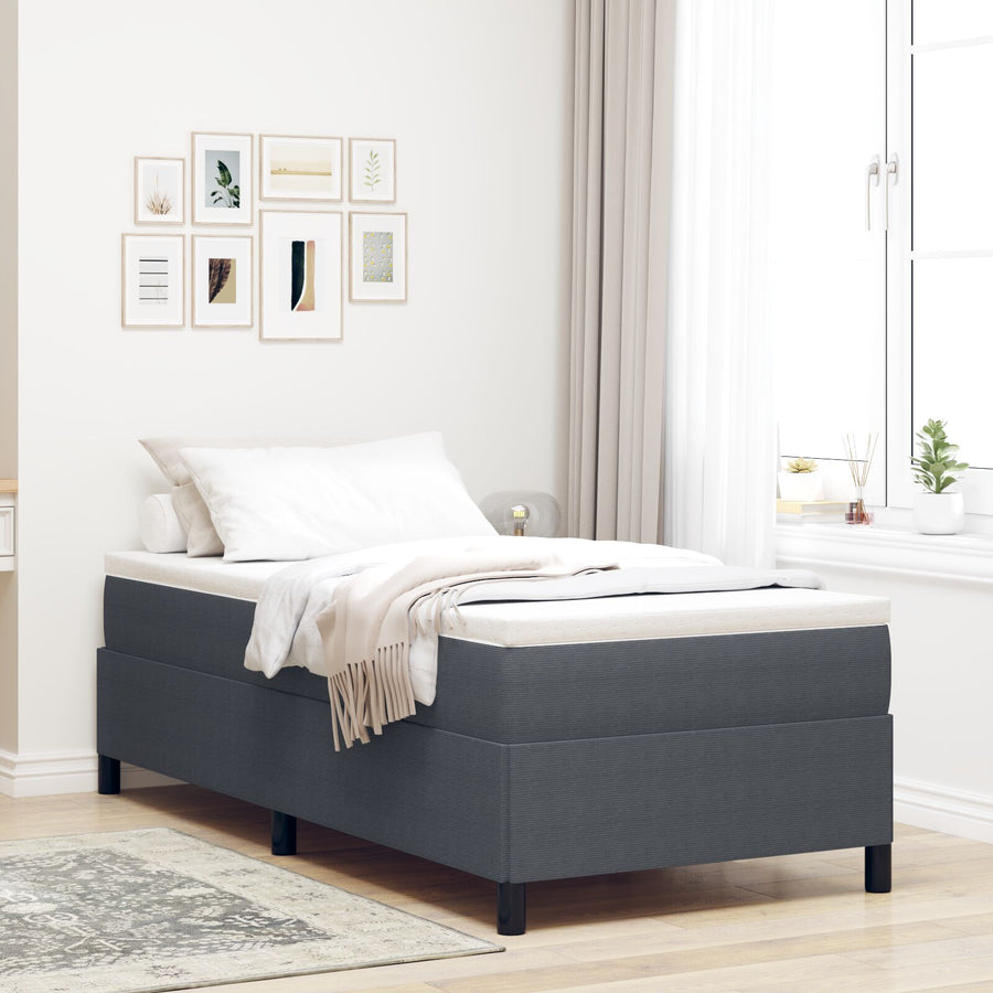Bedframe Corduroy Stof Donkergrijs 100 x 200 cm