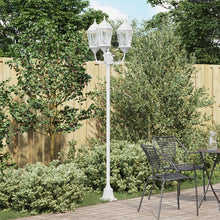 Tuinlampenpaal 3-Lamps E27 220 Cm Aluminium Wit