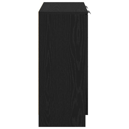 Zwart Eiken Dressoir 60X30X70 Cm Gemaakt Van Bewerkt Hout