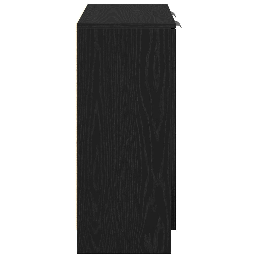 Zwart Eiken Dressoir 60X30X70 Cm Gemaakt Van Bewerkt Hout