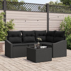 Loungeset 5-delig poly rattan zwart
