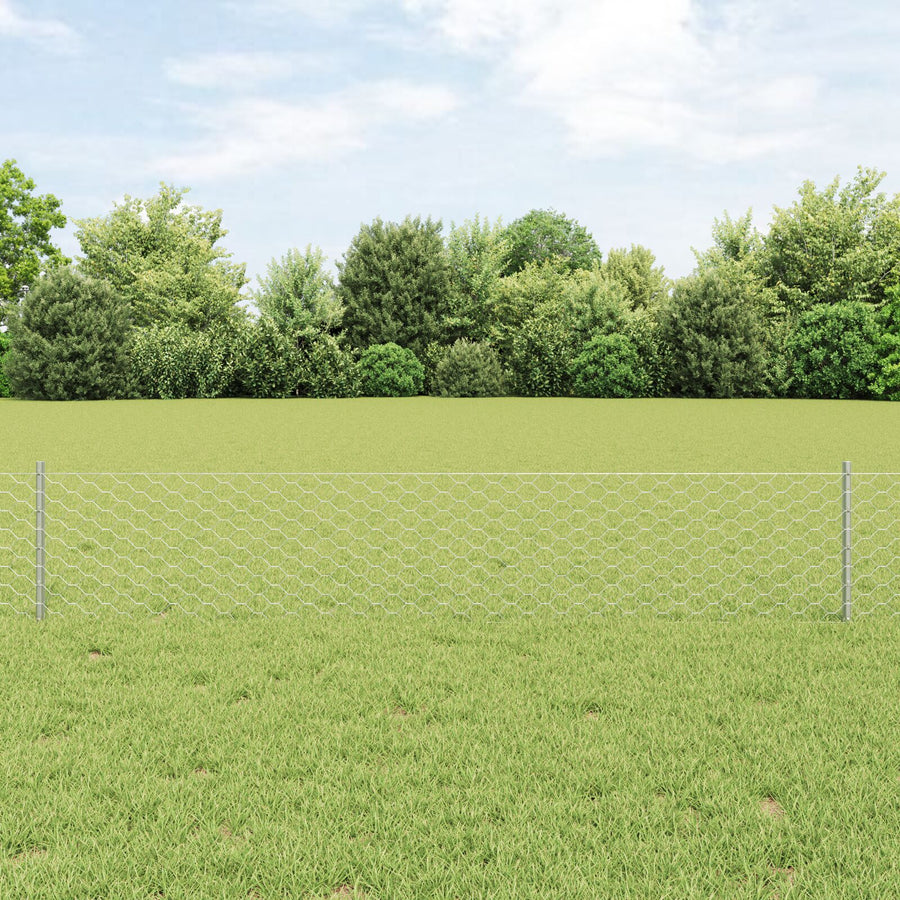 Afscheiding Posten 11 Stuks U-Kanaal 40 Cm Gegalvaniseerd Staal,  Hexagonale Afscheiding 0.4X50 M Gegalvaniseerd Staal