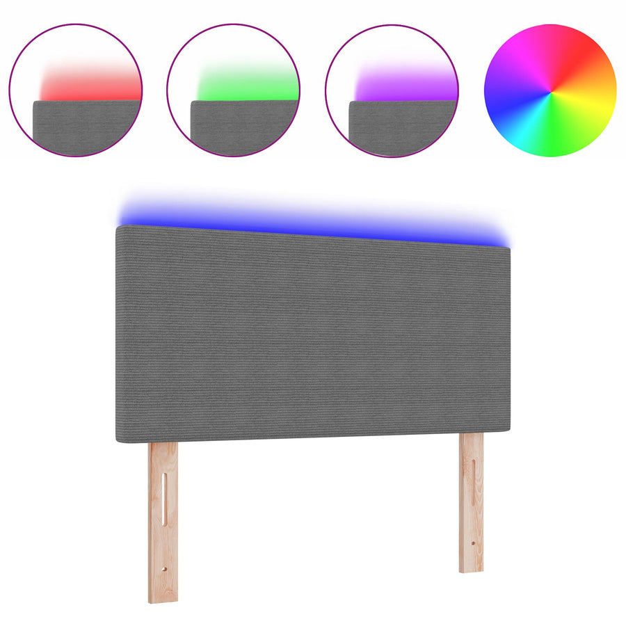 Led-Headboard Simpel Ontwerp Katoenen Stof Lichtgrijs 80 cm Laag hoofdeinde