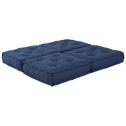 Modulaire poef set 2 stuks indigo 70x70x36 cm stof