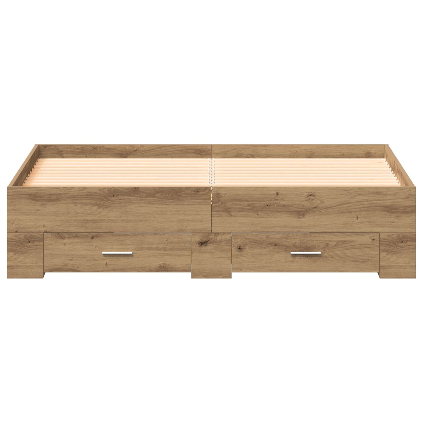 Bedframe Met Lades Artisan Eiken 135X190 Cm Engineered Hout Ambachtelijk Eiken