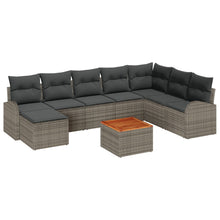 9-Delige Tuinsofa Set Met Kussens Grijs Poly Rattan Acacia