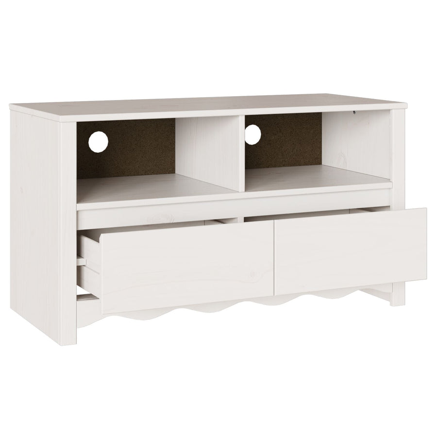Tv-Kast ""Drammen"" 99X43X55 Cm Massief Hout Vuren Wit
