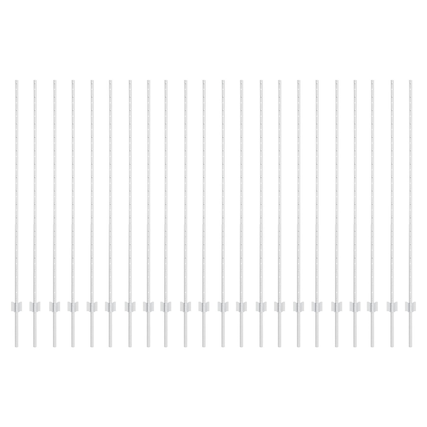 Hekposten 44 stuks U-kanaal zilver 200 cm staal